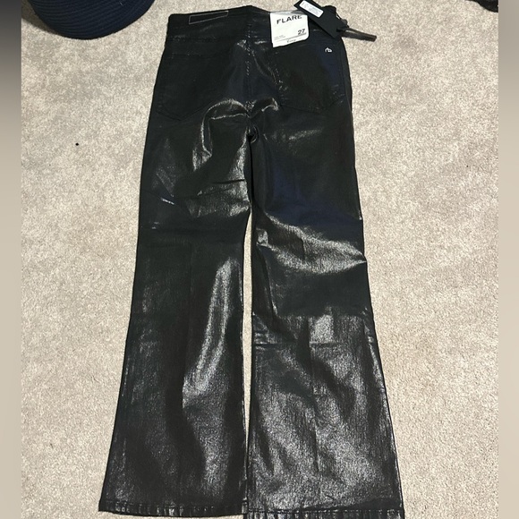 NWT rag & bone faux leather high rise ankle flare size. 27 - Picture 6 of 13